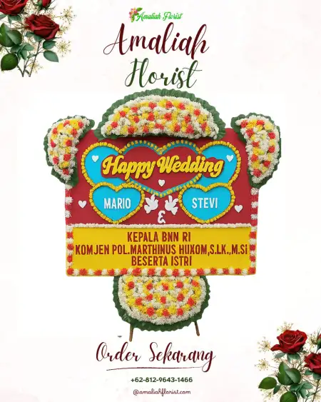 Papan Bunga Pernikahan Cikelat